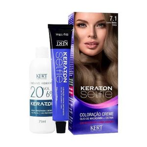 Coloração Kert Keraton Selfie 7.1 Louro Médio Cinza