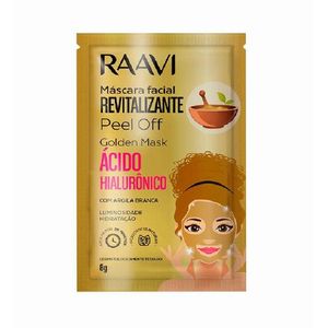 Máscara Facial Raavi Golden Mask Com Argila Branca 8g