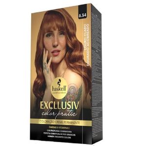 Kit Coloração Excllusiv Color Pratic 8.34 Louro Claro Dourado Acobreado Haskell
