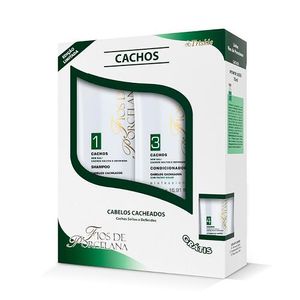 Kit Triskle Fios de Porcelana Cachos Shampoo + Condicionador + Power Dose