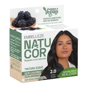 Tinta de Cabelo em Pó Natucor 2.0 Preto Suave