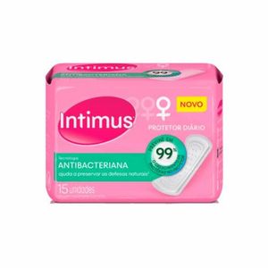 Protetor Diário Intimus Tecnologia Antibacteriana Sem Abas 15 Unidades