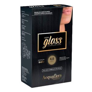 Coloração Creme Kit Acquaflora Hidra Gloss 4.0 Castanho Natural