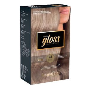 Coloração Creme Kit Acquaflora Hidra Gloss 9.1 Louro Muito Claro Acinzentado