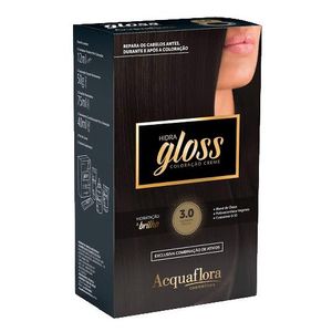 Coloração Creme Kit Acquaflora Hidra Gloss 3.0 Castanho Escuro