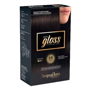 Coloração Creme Kit Acquaflora Hidra Gloss 5.0 Castanho Claro