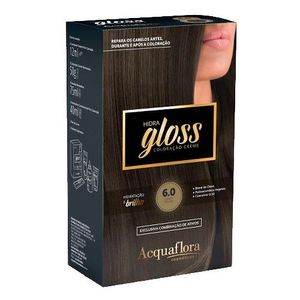 Coloração Creme Kit Acquaflora Hidra Gloss 6.0 Louro Escuro