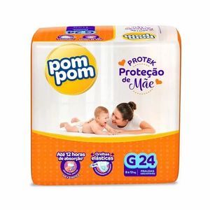 Fralda Pom Pom Derma Protek Jumbo G 24 Unidades
