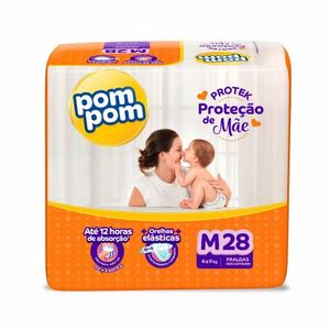Fralda Pom Pom Derma Protek M 28 Unidades