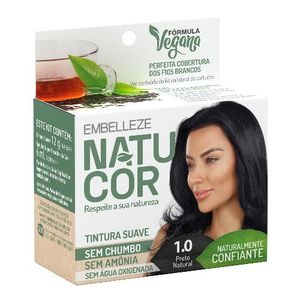 Tinta de Cabelo em Pó Natucor 1.0 Preto Natural
