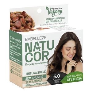 Tinta de Cabelo em Pó Natucor 5.0 Castanho Claro