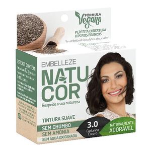 Tinta de Cabelo em Pó Natucor 3.0 Castanho Escuro