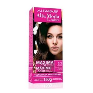 Coloração Creme Alta Moda Alfaparf Cor 5.3 Castanho Claro Dourado