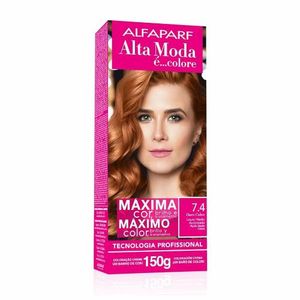 Coloração Creme Alta Moda Alfaparf Cor 7.4 Louro Médio Acobreado