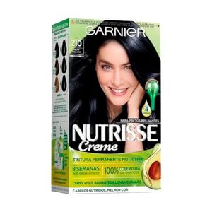 Coloração Creme Garnier Nutrisse 210 Preto Azulado