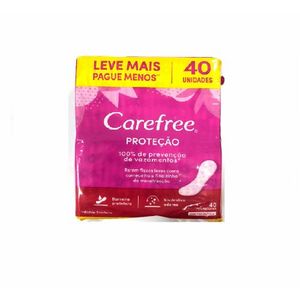 Protetor Diário Carefree Sem Abas Proteção Sem Fragrância 40 Unidades