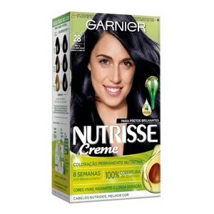 Coloração Creme Garnier Nutrisse 28 Preto Azulado Açaí
