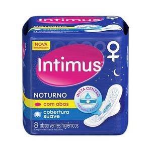 Absorvente Intimus Noturno Cobertura Suave Com Abas 08 Unidades