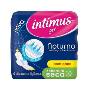 Absorvente Intimus Noturno Cobertura Seca Com Abas 08 Unidades