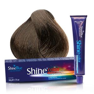 Coloração Creme Shine Blue 8.1 Louro Claro Acinzentado 50g