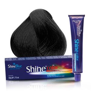 Coloração Creme Shine Blue 1.0 Preto 50g