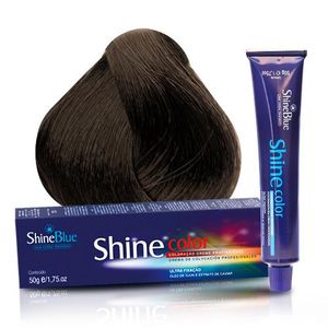 Coloração Creme Shine Blue 5.0 Castanho Claro 50g