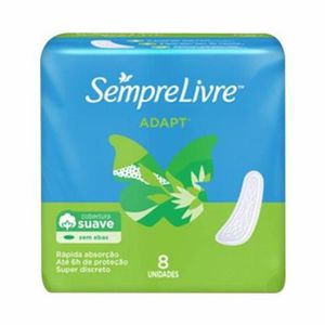 Absorvente Sempre Livre Adapt Cobertura Suave sem Abas 8 Unidades