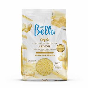 Cera Confete Chocolate Branco Depil Bella 1kg
