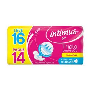 Absorvente Intimus Tripla Proteção Cobertura Suave Com Abas 16 Unidades