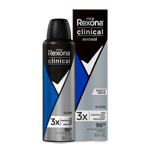 Antitranspirante Rexona Clinical Masculino Aerossol Clean 150ml