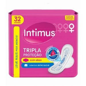 Absorvente Intimus Tripla Proteção Cobertura Suave Com Abas 32 Unidades