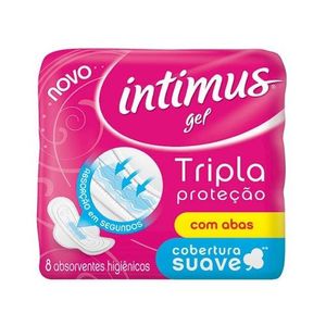 Absorvente Intimus Tripla Proteção Cobertura Suave Com Abas 08 Unidades
